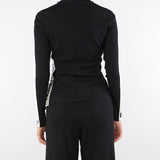 Maglia Nero-Milk in viscosa con bande lucide MK03S56E2 EF3 ELISABETTA FRANCHI 