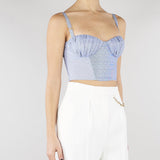 Top Oxford in taffettà di nylon a righe TO05362E2 019 ELISABETTA FRANCHI 