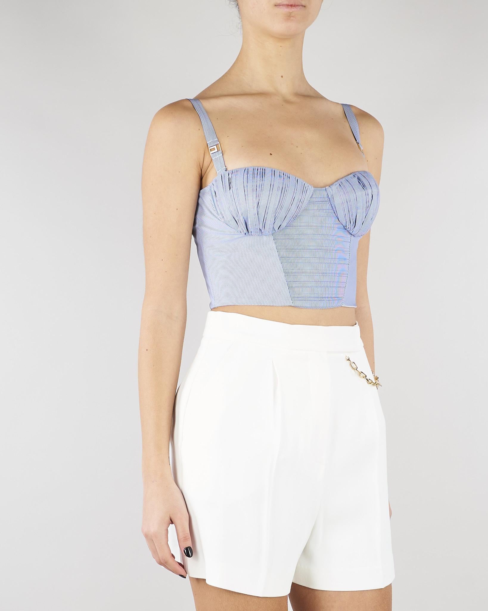 Top Oxford in taffettà di nylon a righe TO05362E2 019 ELISABETTA FRANCHI 