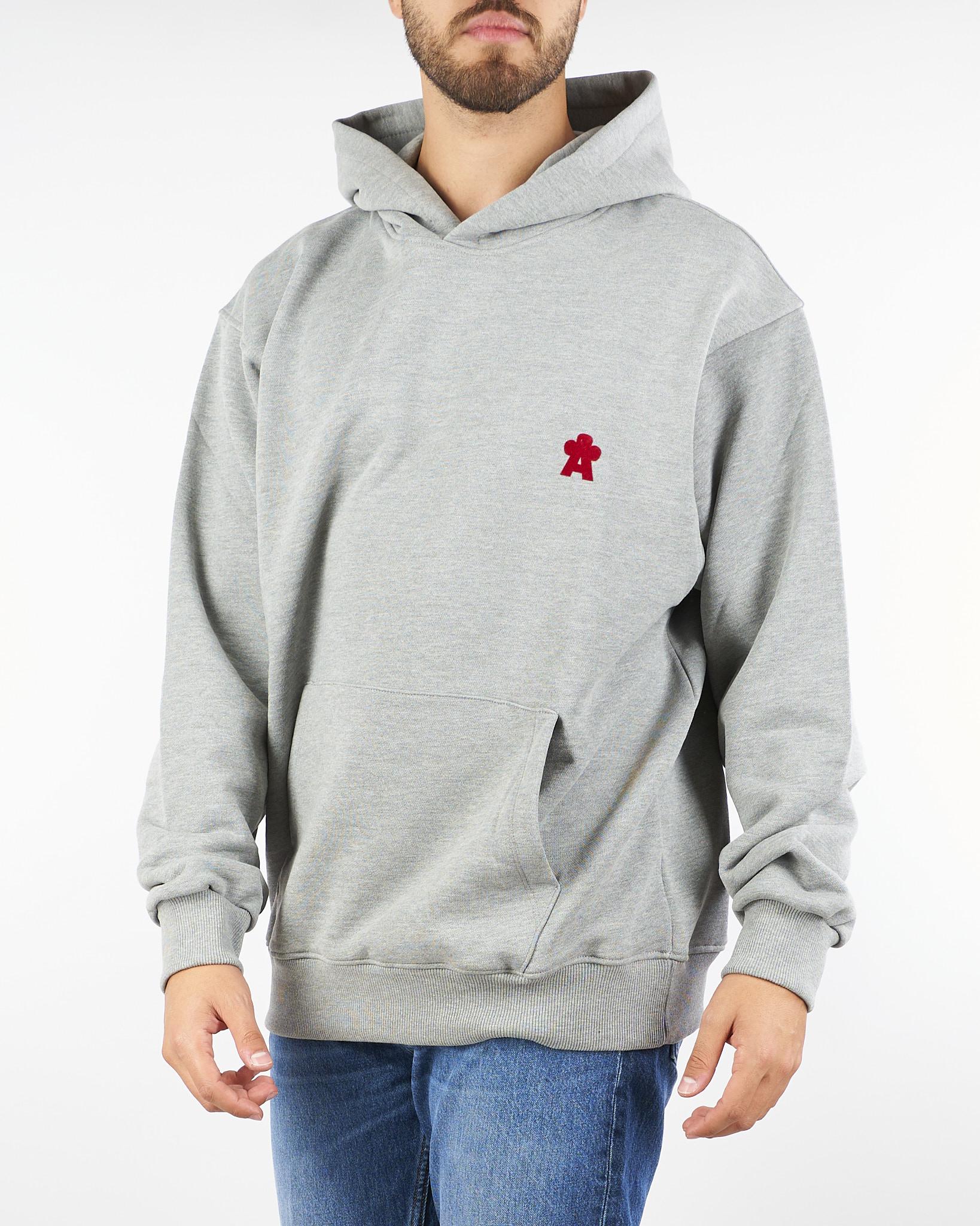 Felpa Grigio con logo e cappuccio F5PKUAHS173 101 A PAPER KID 