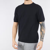 Maglia Nero jacquard in cotone ice crèepe