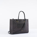 Tote piccola Nero in rafia jacquard