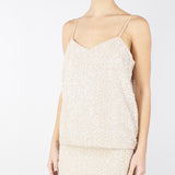 Top con paillettes e perle