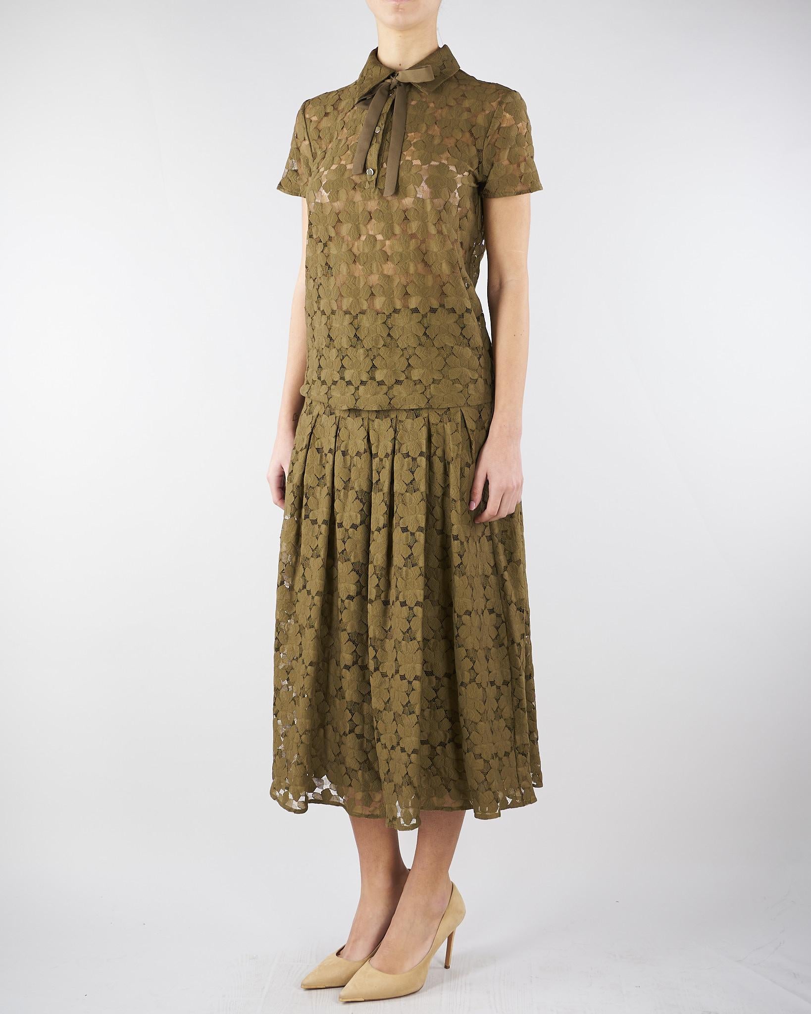 Blusa Verde Olio in pizzo MSTVELLO 1 MAX MARA STUDIO 