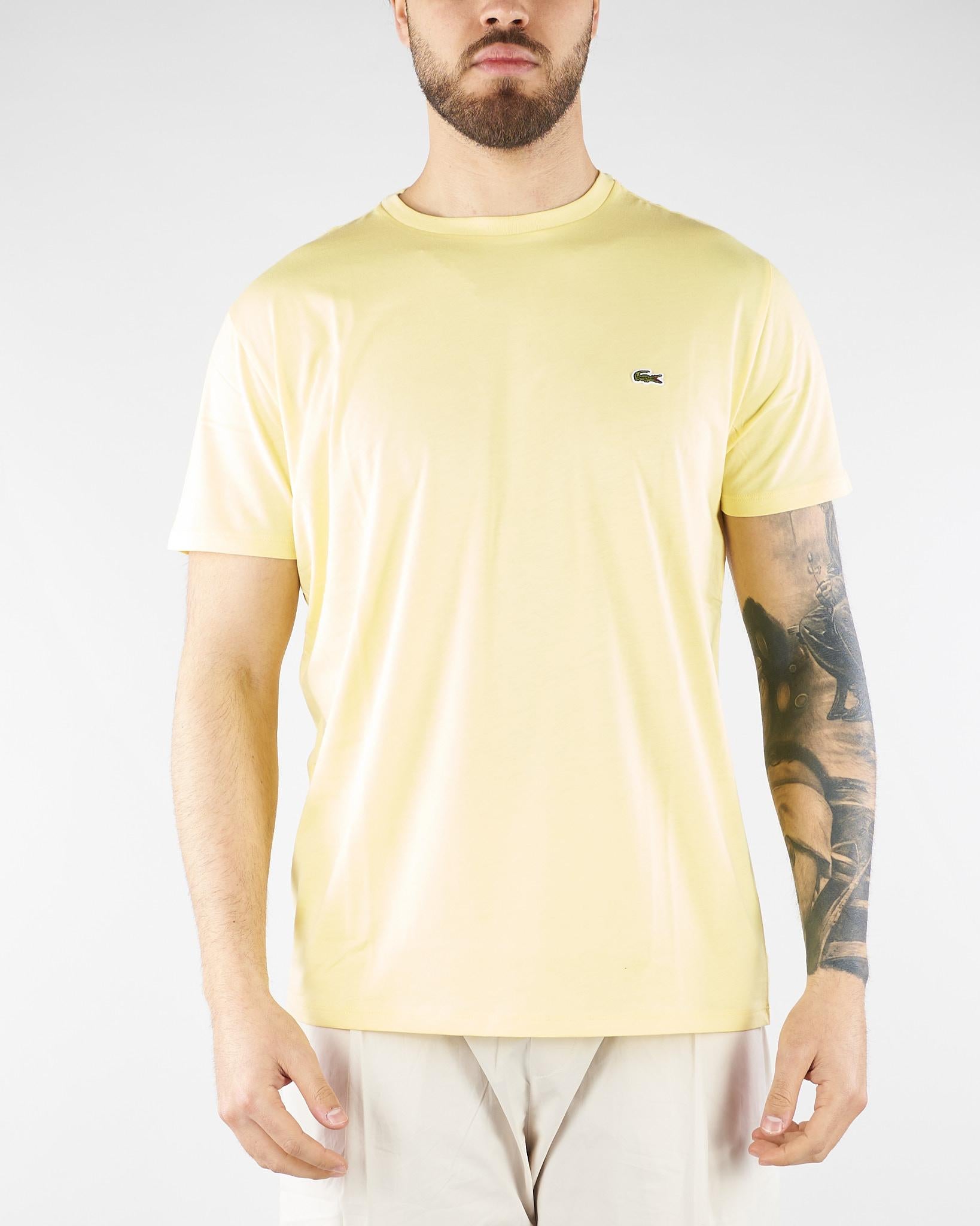 T-shirt Giallo in cotone Pima TH6709 107 LACOSTE 