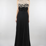 Abito Nero-Burro Red Carpet in tulle e jersey lurex ABR4462E2 685 ELISABETTA FRANCHI 