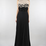 Abito Nero-Burro Red Carpet in tulle e jersey lurex ABR4462E2 685 ELISABETTA FRANCHI 