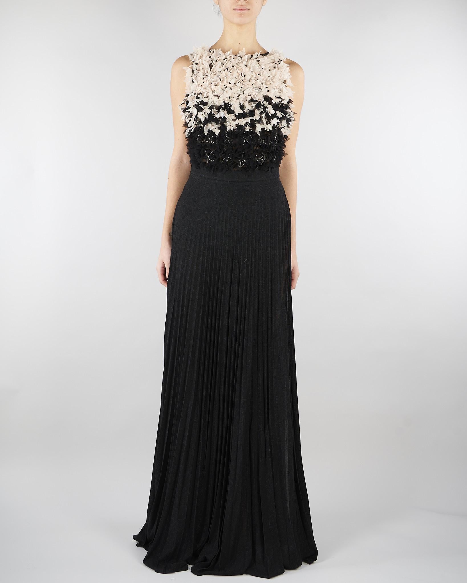 Abito Nero-Burro Red Carpet in tulle e jersey lurex ABR4462E2 685 ELISABETTA FRANCHI 