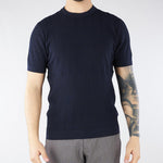 Maglia Blu jacquard in pura seta e cotone DK17058 89 DIKTAT 
