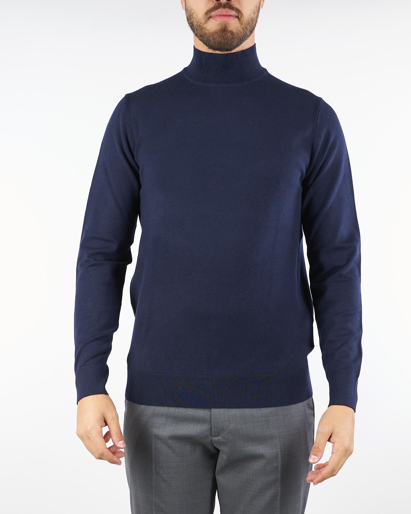 Maglia lupetto Blu in misto lana DK97014 89 DIKTAT 