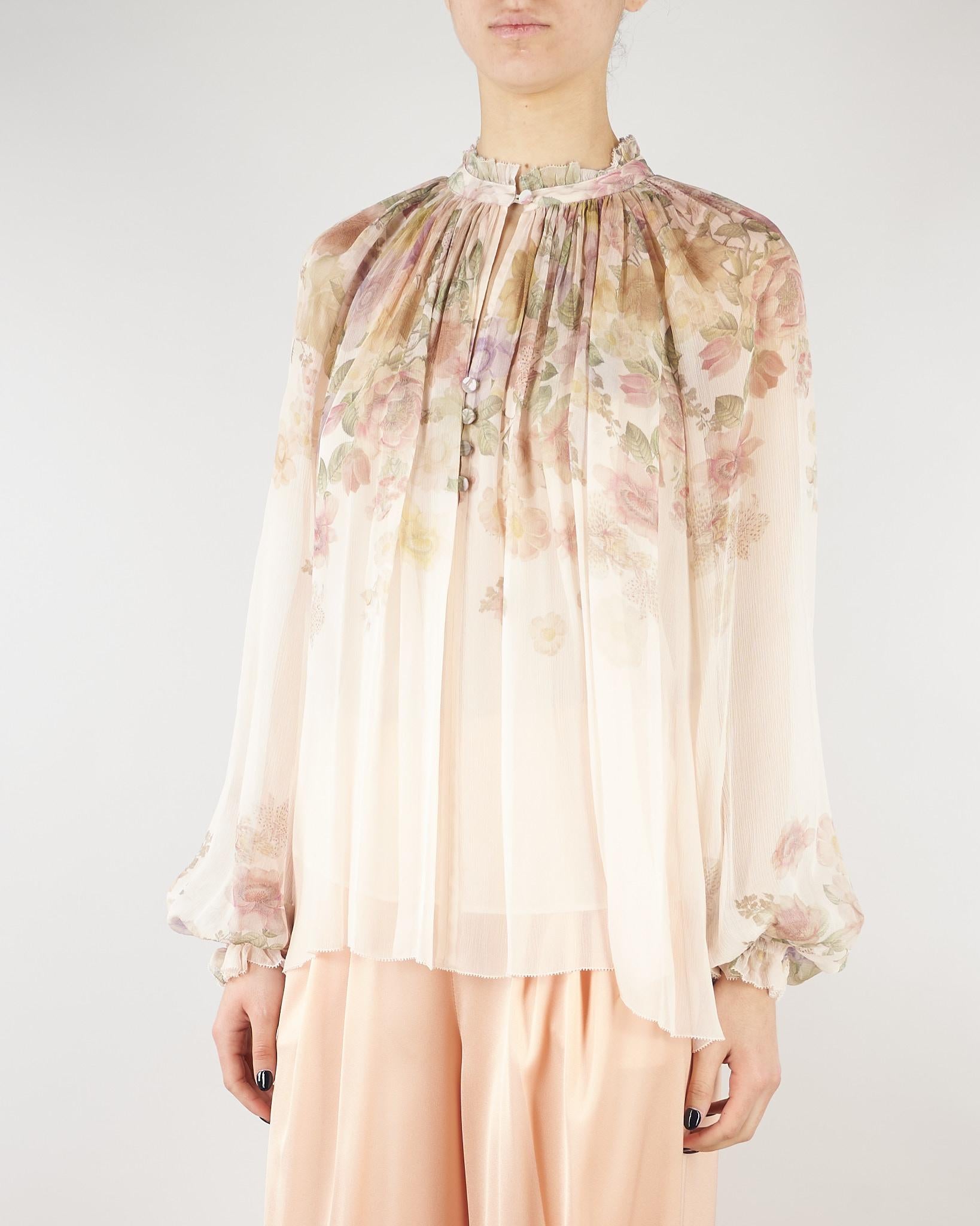 Blusa Rosa in creponne a fiori TT2562 13588 TWIN SET 