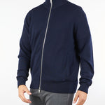 Cardigan Blu full zip in misto lana 3932M514253802 89 MANUEL RITZ 