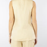 Gilet Sabbia in lino con ricamo in paillettes