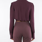 Camicia Merlot in georgette con dettaglio gioiello CAT0256E2 EA4 ELISABETTA FRANCHI 