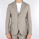 Giacca Tortora in puro lino monopetto