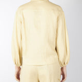 Camicia Sabbia in lino con ricami in paillettes