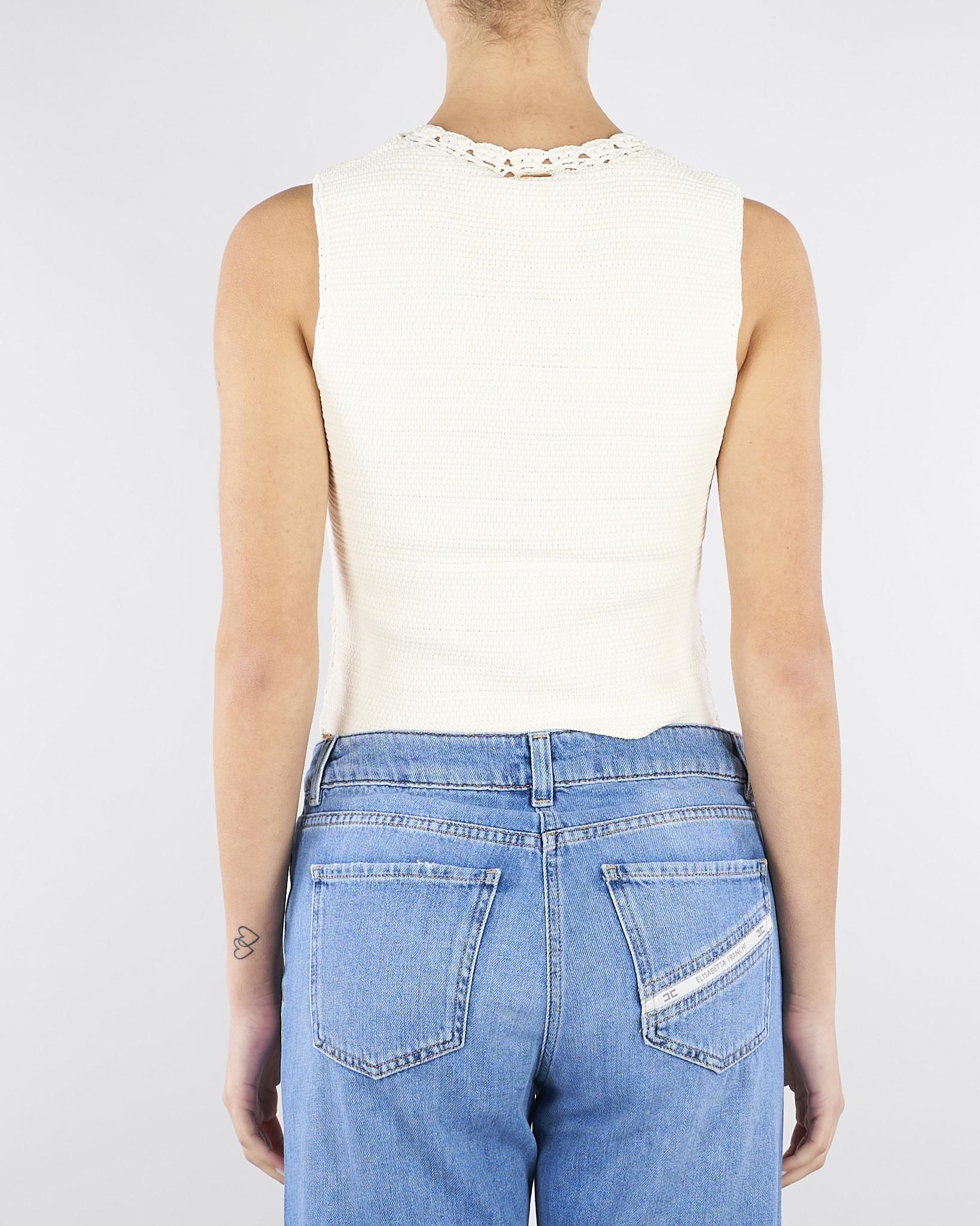 Gilet Burro in maglia con crochet TP3077 7222 TWIN SET 