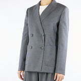 Blazer Grigio doppiopetto in tela di lana ORNATI 3 MAX MARA WEEKEND 