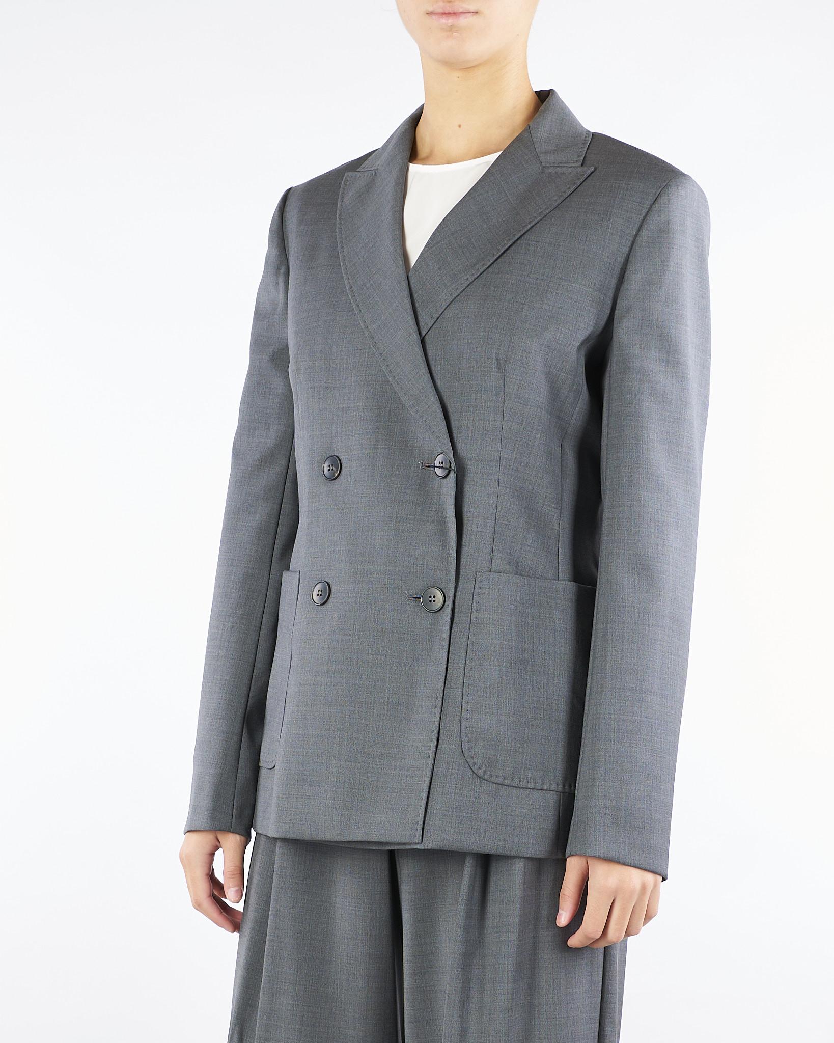 Blazer Grigio doppiopetto in tela di lana ORNATI 3 MAX MARA WEEKEND 