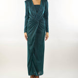 Abito lungo in lurex con incrocio Simona Corsellini