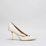 Decollette in pelle cut-out con tacco gold Wo Milano