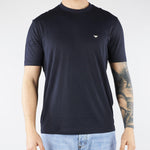 T-shirt Blu in jersey lyocell con logo EM004592AF13747 UB118 EMPORIO ARMANI 