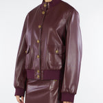 Giacca Bordeaux effetto pelle con bottoni TP2232 5609 TWIN SET 