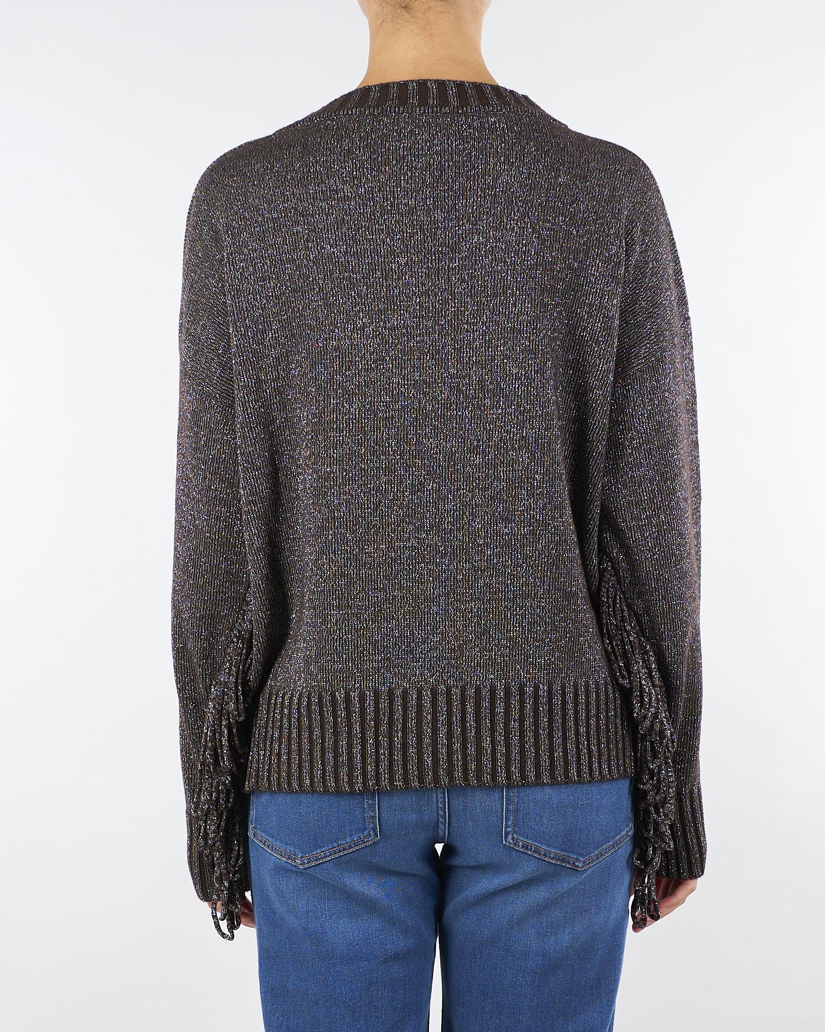 Maglia Moro in lurex con dettaglio frange sotto le maniche C8275785 6 CLIPS 