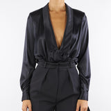 Body Nero in raso di seta CB00757E2 110 ELISABETTA FRANCHI 