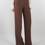Pantalone Marrone dritto in misto lino D48EP060E32 MFB24 ERMANNO BY ERMANNO SCERVINO 