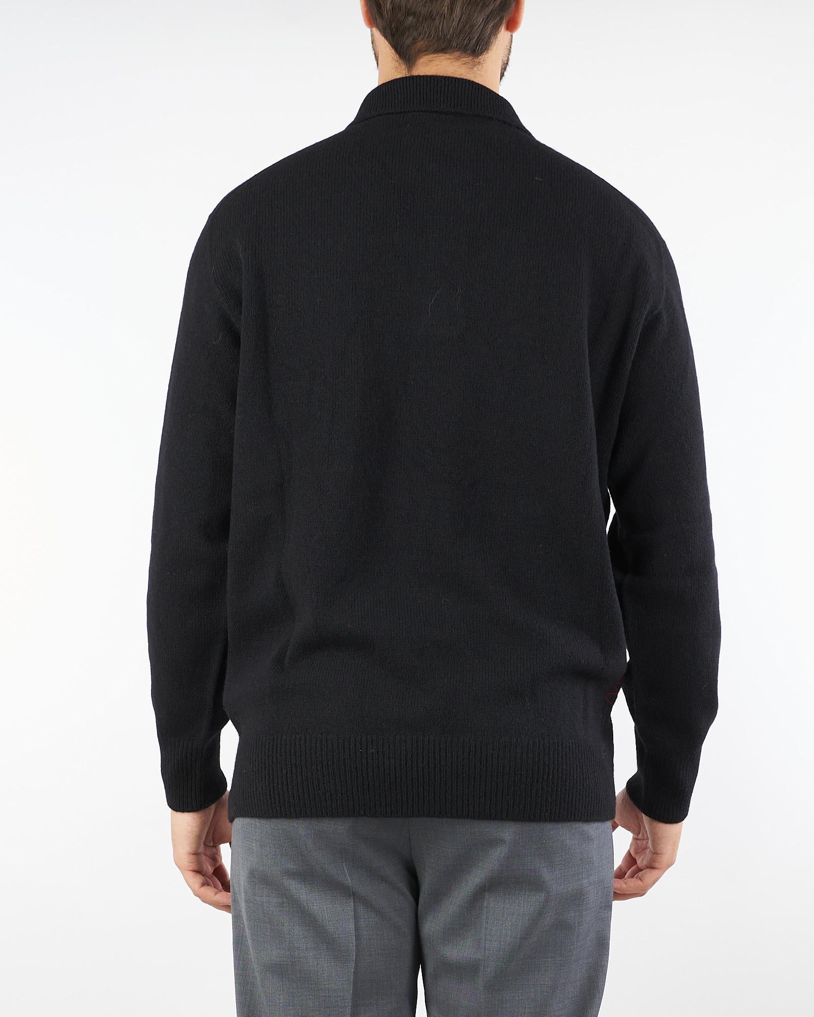 Maglia Polo Nero in pura lana e cashmere B9F0102 99 AMARANTO 