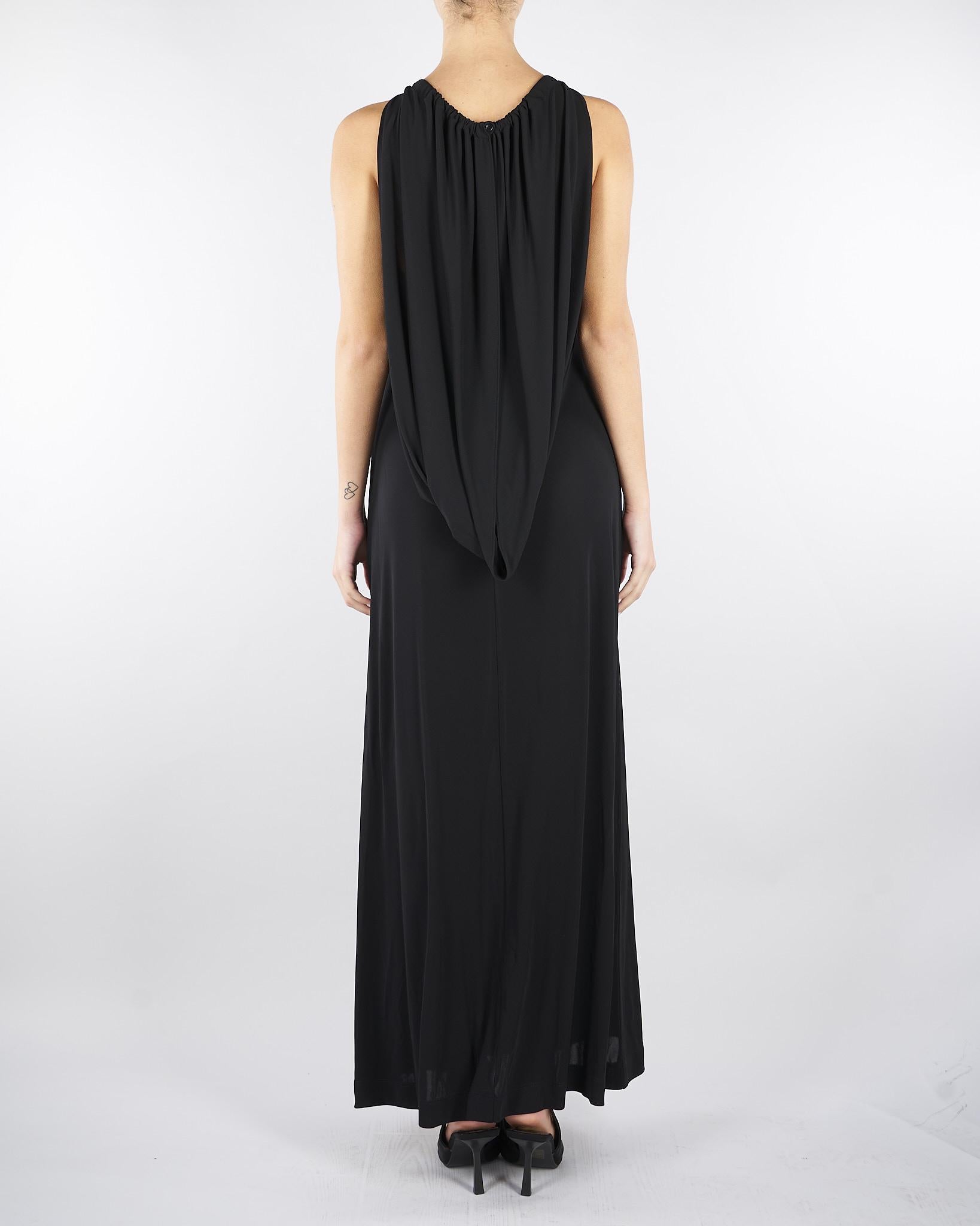 Abito Nero in jersey con accessorio al collo D0241100 01 CLIPS 