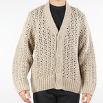 Cardigan Beige traforato in lana MA3401 25 I'M BRIAN 