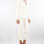 Giacca Milk in crêpe leggero con dettagli zip GI17256E2 DZ9 ELISABETTA FRANCHI 