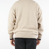 Cardigan Beige in pura lana con dettagli a contrasto B9F0047 431 AMARANTO 