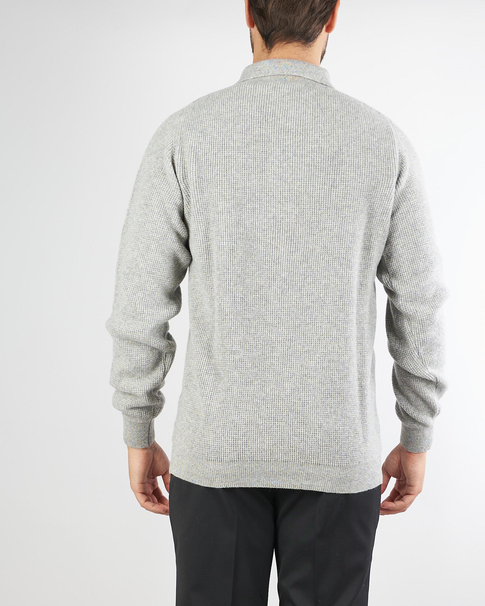 Polo Grigio in maglia jacquard 70673 711 JEORDIE'S 