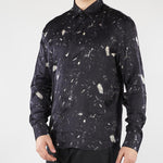 Camicia Nero fluida in viscosa con stampa CA3618 28 I'M BRIAN 