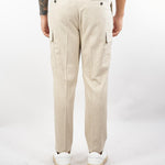 Pantalone Cargo Beige in flanella di lana 3932P1698253600 23 MANUEL RITZ 