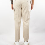 Pantalone Cargo Beige in flanella di lana 3932P1698253600 23 MANUEL RITZ 