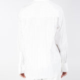 Camicia Bianco in cotone con strass all over