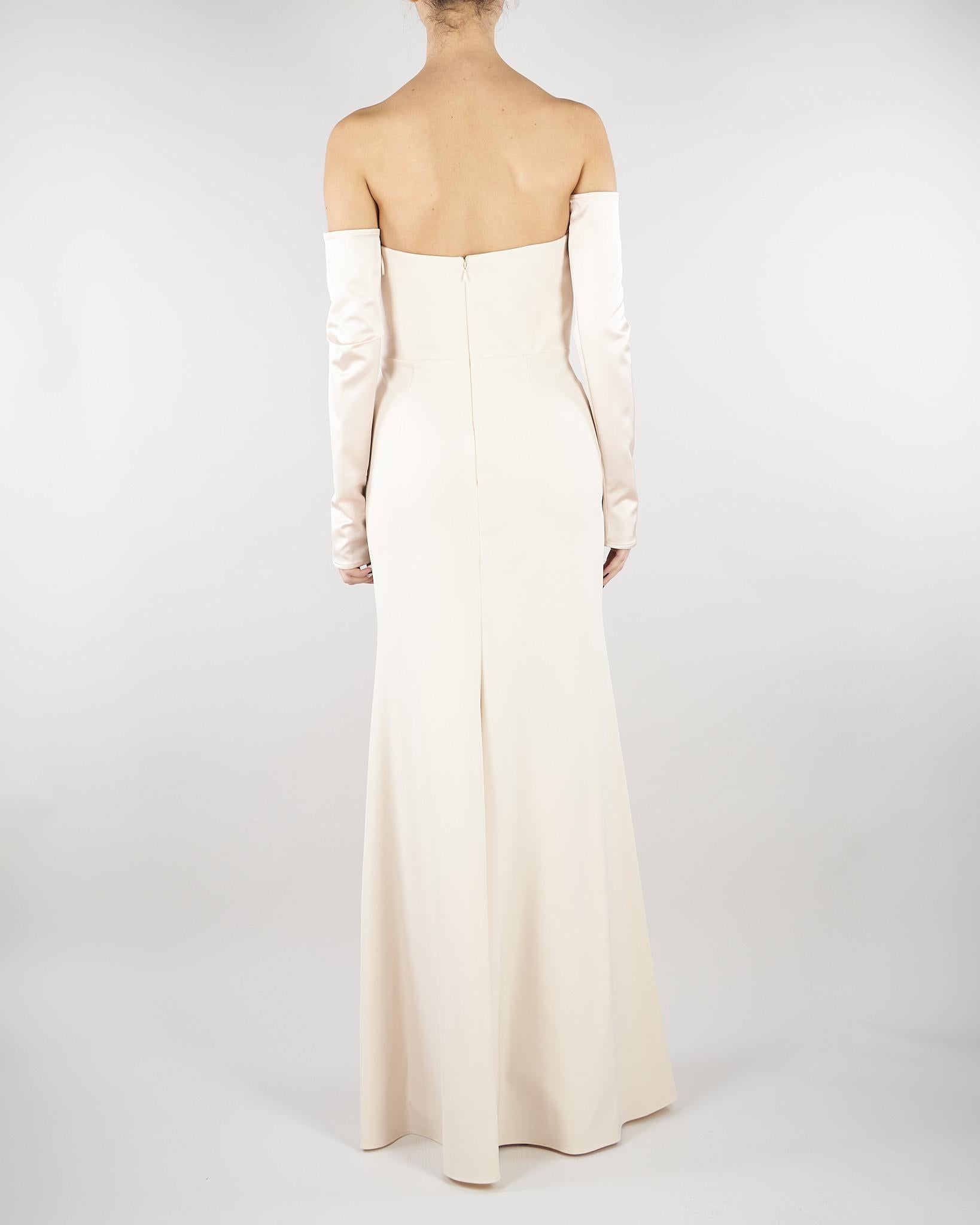 Abito Crema in satin AT120 3 ATELIER LEGORA 