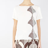 T-shirt in jersey e crêpe de Chine