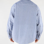 Camicia in cotone Blu-Bianco a righe Relaxed fit G2011522 RD11 PAOLO PECORA 