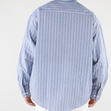 Camicia in cotone Blu-Bianco a righe Relaxed fit G2011522 RD11 PAOLO PECORA 