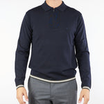 Maglia Polo Blu in lana rasata con zip EM001512AF14158 UB118 EMPORIO ARMANI 