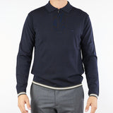 Maglia Polo Blu in lana rasata con zip EM001512AF14158 UB118 EMPORIO ARMANI 