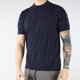 Maglia jacquard Blu in cotone extrafine A015F100 6685 PAOLO PECORA 