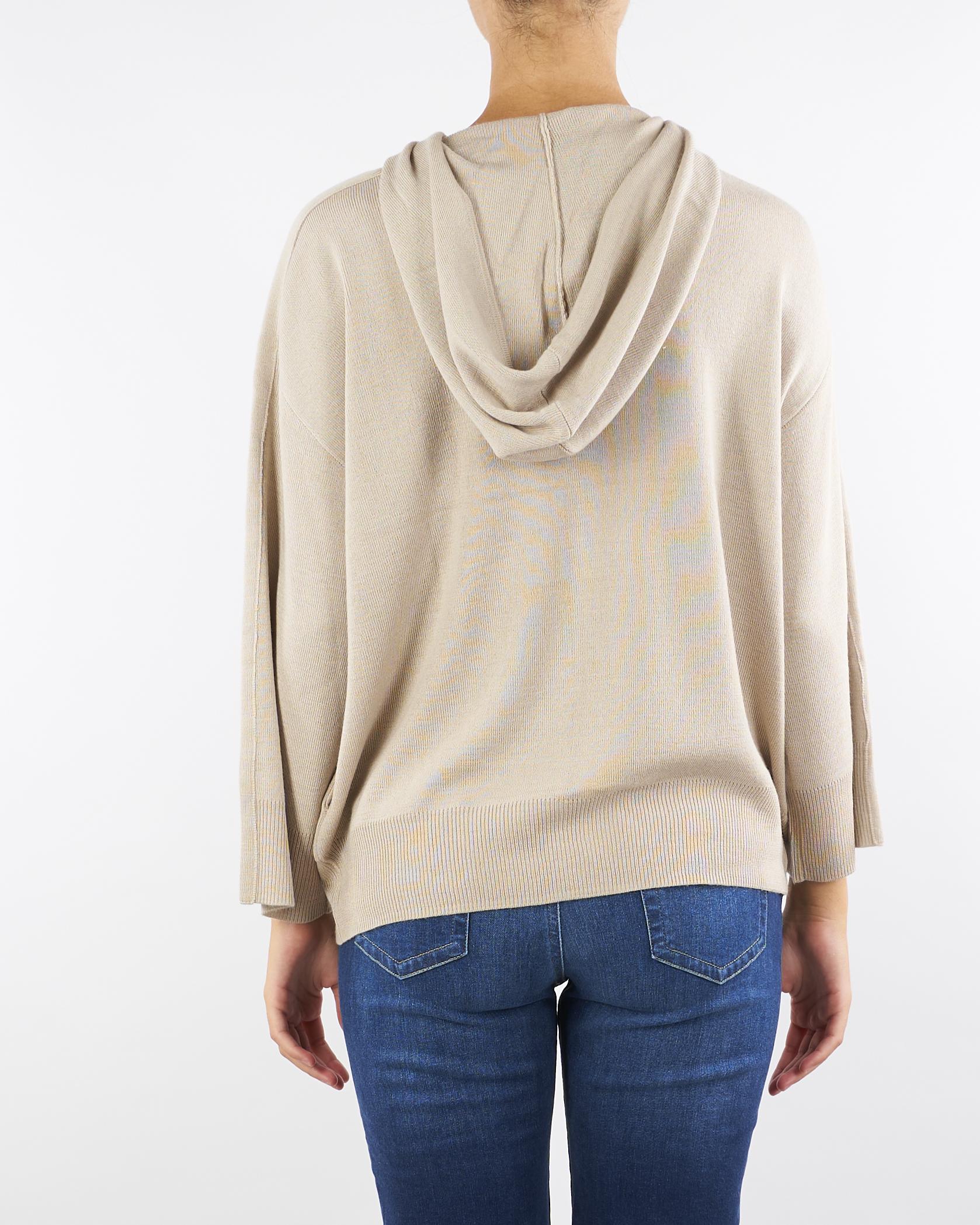 Maglia Sabbia Costa con zip e cappuccio COSTA 45 NENETTE 