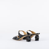 Mules Nero con tacco intrecciato