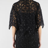 Camicia Nero in macramè con paillettes PBPGIULIVA 2 PENNY BLACK 